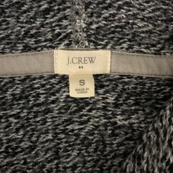 J. Crew $128 Heather Gray White Marled Wool Blend Funnel Cowl Neck Sweatshirt S - Picture 10 of 11